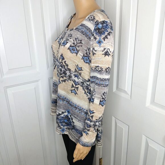 Jody California Womens Small Aztec Tunic Soft Lightweight Made in USA Top Blouse - Picture 3 of 6